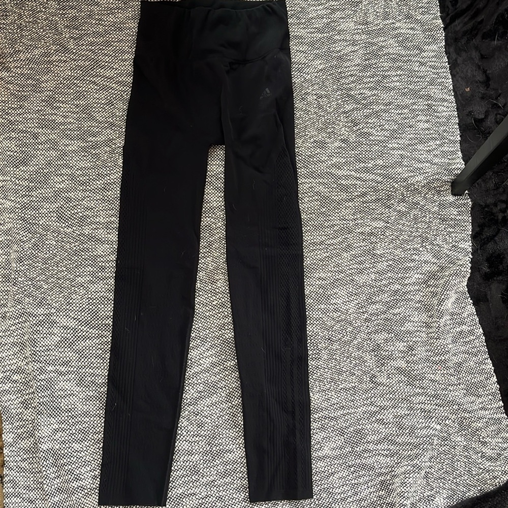 Adidas black leggings with cut-out design